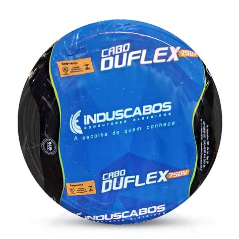 Cabo Flexível 750V Pvc 1x4 00Mm Preto 70G 100 Metros Induscabos