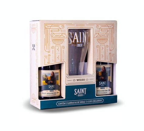 Kit Cerveja Artesanal Saint Bier Weiss 2 Garrafas De 500ml 1 Copo