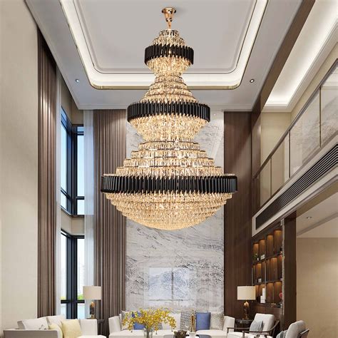 Top Luxury Crystal Staircase Chandelier Lighting Villa Lobby Hotel