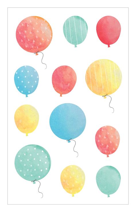 Watercolor Balloons Stickers Mrs Grossmans