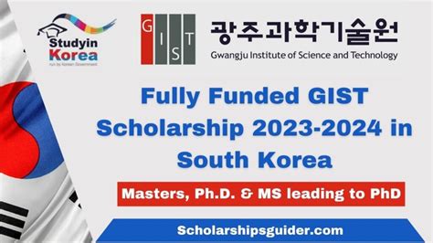 Fully Funded Gist Scholarship 2024 In South Korea