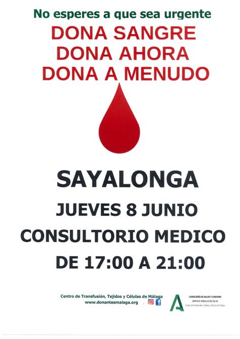 Ayuntamiento De Sayalonga Dona Sangre Dona Ahora Dona A Menudo