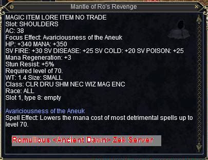 Mantle Of Ro S Revenge Items EverQuest ZAM