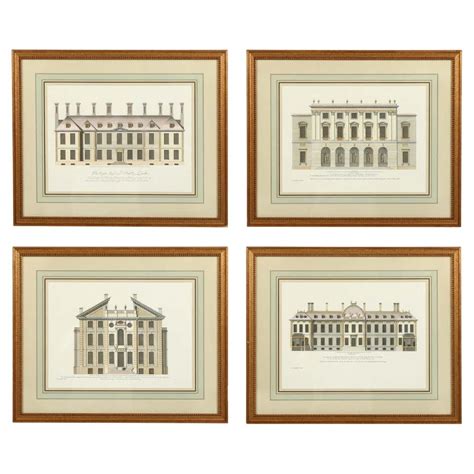 Architectural Print Set Framed For Sale On 1stdibs Architectural