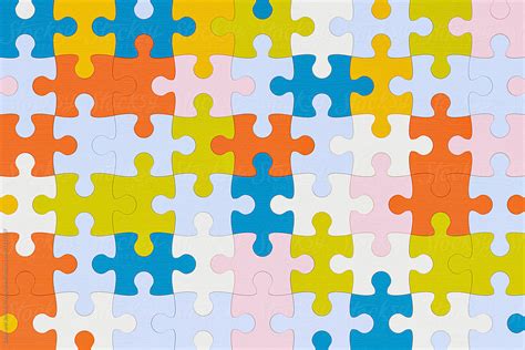 Jigsaw Puzzle Pieces Perfect Grid By Stocksy Contributor Jakub And