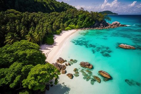 Premium Ai Image Small Isolated Beach In The Anse Lazio Beach Area In