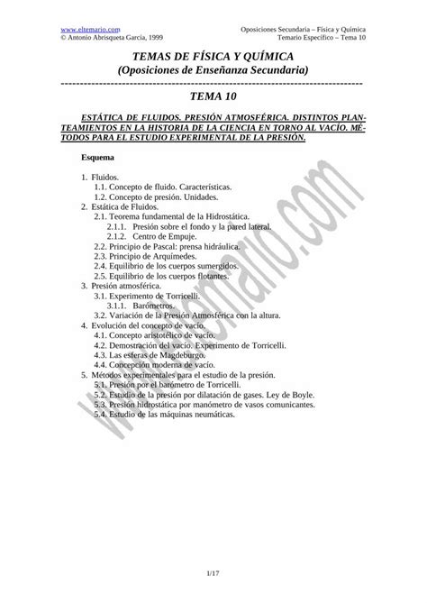 Pdf Temas De F Sica Y Qu Mica Oposiciones De Ense Anza Usuaris