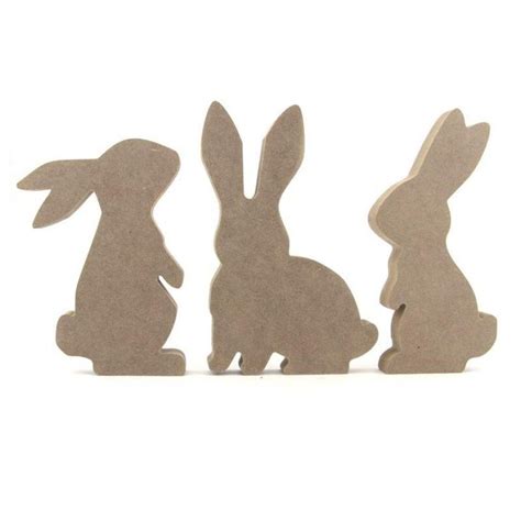 Set Of Rabbit Bunny Shapes Makers Shed Custom Mdf Craft Shapes