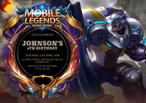 Mobile Legends Birthday Invitation Template Postermywall