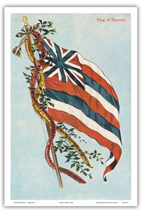 Original Hawaiian Flag - Hawaii USA - Vintage Hawaiian Color Postcard c ...