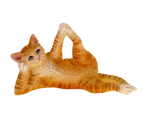 Yoga Katze In Schlafender Vishnu Pose Coloriert By Veronese 13 Cm