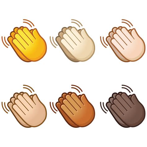 Different Mood Emoji Emotional Clap Applause Emoji Hand Set Of Various