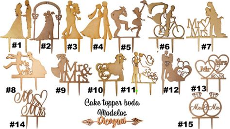 Cake Topper Boda Novios Altura Total Cm Mdf Mm Pzas Dicograi