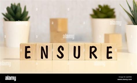 ensure word   building blocks concept stock photo alamy