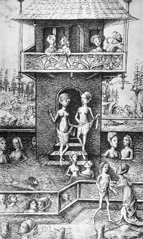 Medieval Bathhouse Drawing By Granger Fine Art America