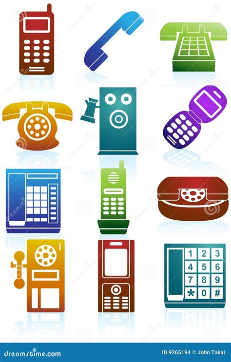 Reeks Pictogrammen Van De Telefoon Vector Illustratie Illustration Of