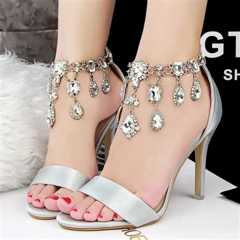 Buy New 2015 Rhinestone Sexy High Heels Sandals Summer