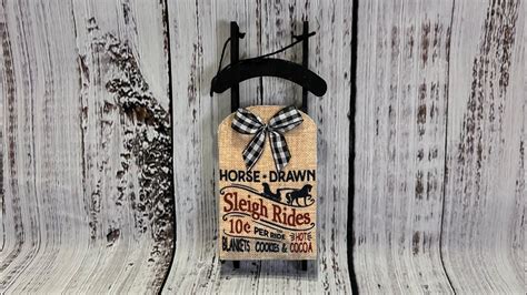 Second Dollar Tree Sled Christmas Ornament Super Cute And Easy Wood