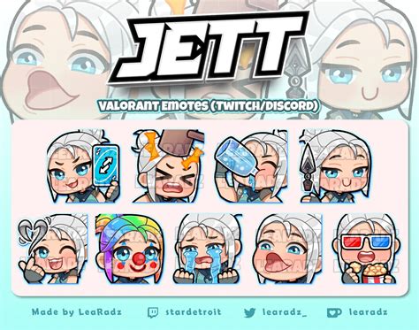 Jett Valorant Agent Emotes X9 Premade Emotes Twitch Discord Youtube