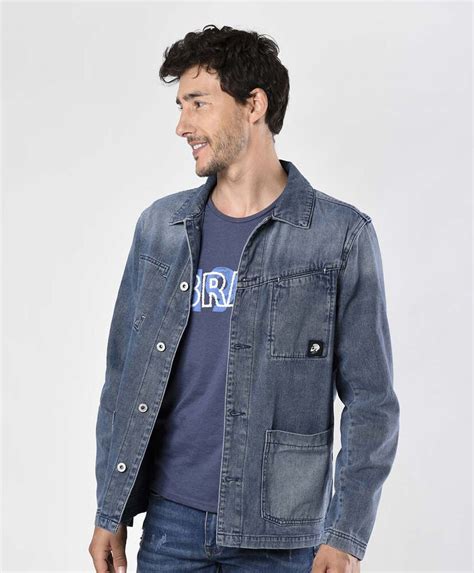 Chaqueta Hombre Mezclilla Tricot