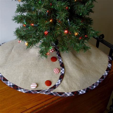 LINEN Pencil Christmas Tree Skirt Tabletop Christmas Tree - Etsy