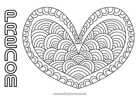 Coloriage N999 Coeur Mandala Je T Aime