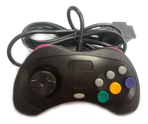 Controle Plug Oficial Compat Vel Sega Saturn Preto C Pc