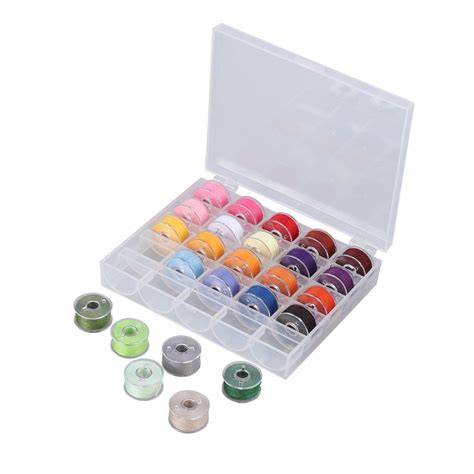 25 Pcs Sewing Machine Bobbins Spools And Sewing Thread Assorted Colors