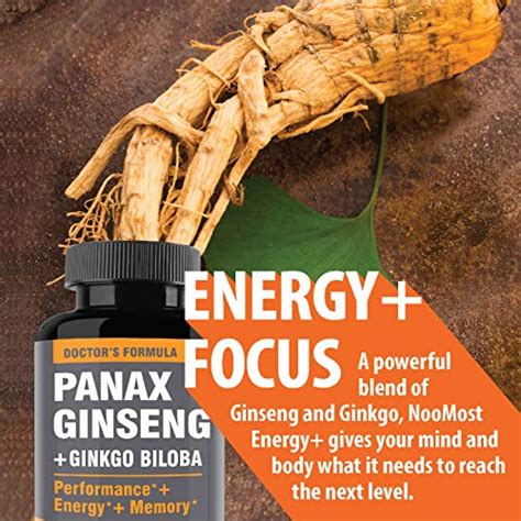 Authentic Korean Red Panax Ginseng Ginkgo Biloba 120 Vegan Capsules