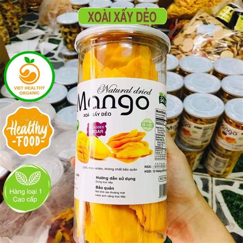 (Loại chuẩn) Xoài Sấy Dẻo (Mango) Đặc Sản Đà Lạt, HỘP 250g/500g ...
