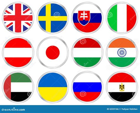 National Flags Icon Set 5 Stock Vector Illustration Of International