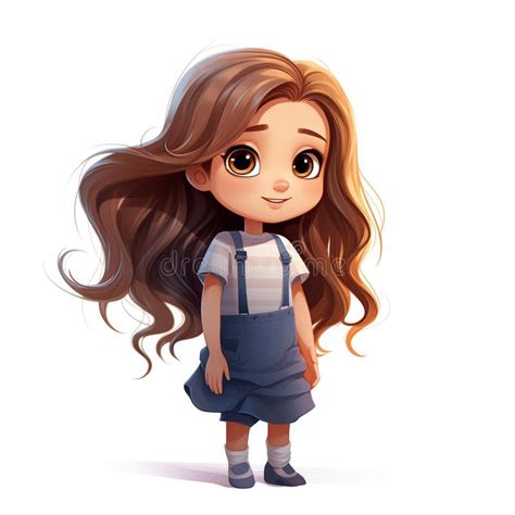 Cute Little Girl Cartoon Character Stock Illustration - Illustration of ...