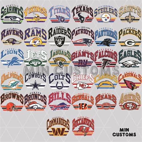 Retro Vintage NFL Football Logo Team SVG Bundle | Inspire Uplift