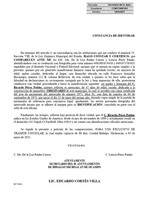 001 Ricardo Perez Patiño Pdf Certificado De Nacimiento México