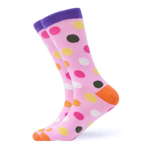 Pink Multi Color Polka Dots Polka Dot Socks Fun Pink Socks Purple Socks