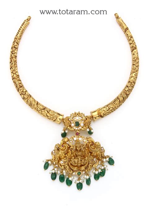 K Gold In Detachable Lakshmi Peacock Kante Necklace With