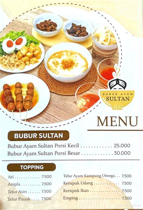 Selalu Diperbarui Menu Bubur Ayam Sultan Kebon Jeruk