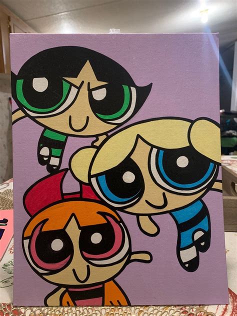 Powerpuff Girls Acrylic Painting - craibas.al.gov.br