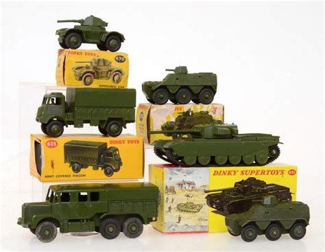 Dinky Military Models Set Tanks Cars And Carriers Branded Dinky