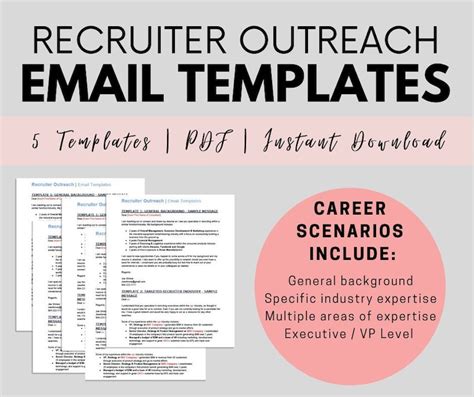 5 Recruiter E Mail Outreach Templates Etsy