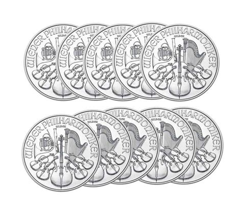 Austria 10 X 1 Oz 1 5 EUR Silver Philharmonic Coin BU Random Years