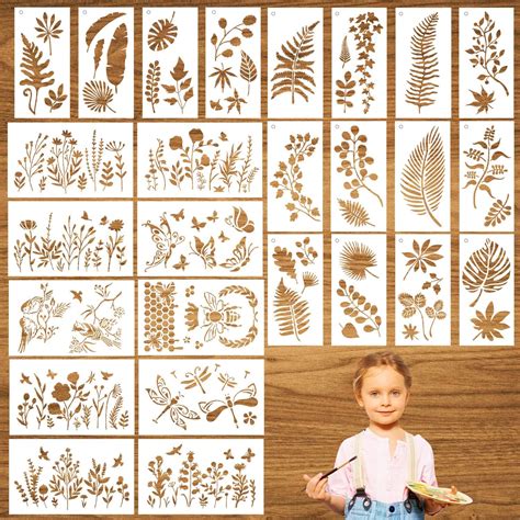 26 PCS Stencil Malschablonen Kinder Siebdruck Intarsien Schablone