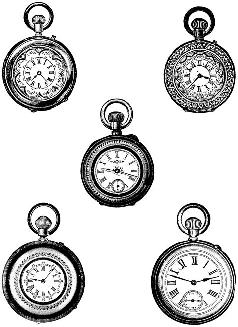 Free Clip Art Vintage Pocket Watch Oh So Nifty Vintage Graphics