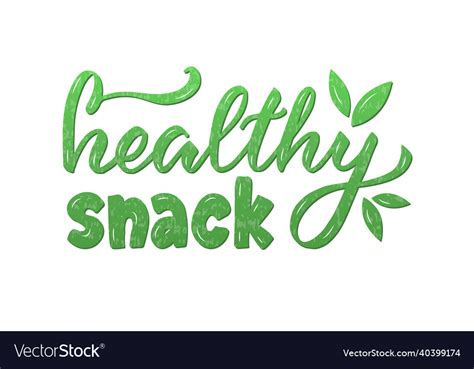 Healthy snack green text with textured effect Vector Image