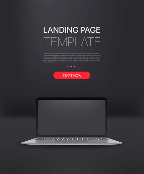 Promo Landing Page Template With Modern Laptop Template With Sample