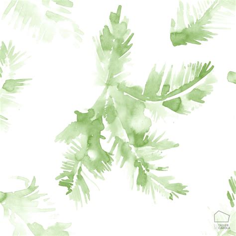 Papel Pintado Hojas Acuarela Verde Inspiración Vegetal