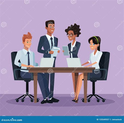 Business Coworkers Cartoons Stock Vector Illustration Of Community