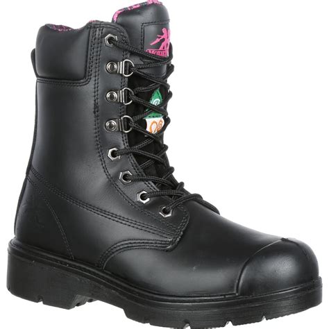 Womens Black Steel Toe Boots