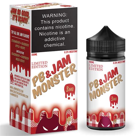 Jam Monster Pb And Jam Strawberry 100ml Premium E Liquid Eciggity