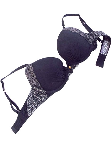 Boux Avenue Boux Avenue Black Metallic Lace Padded Plunge Bra Size 30 To 32 B C E